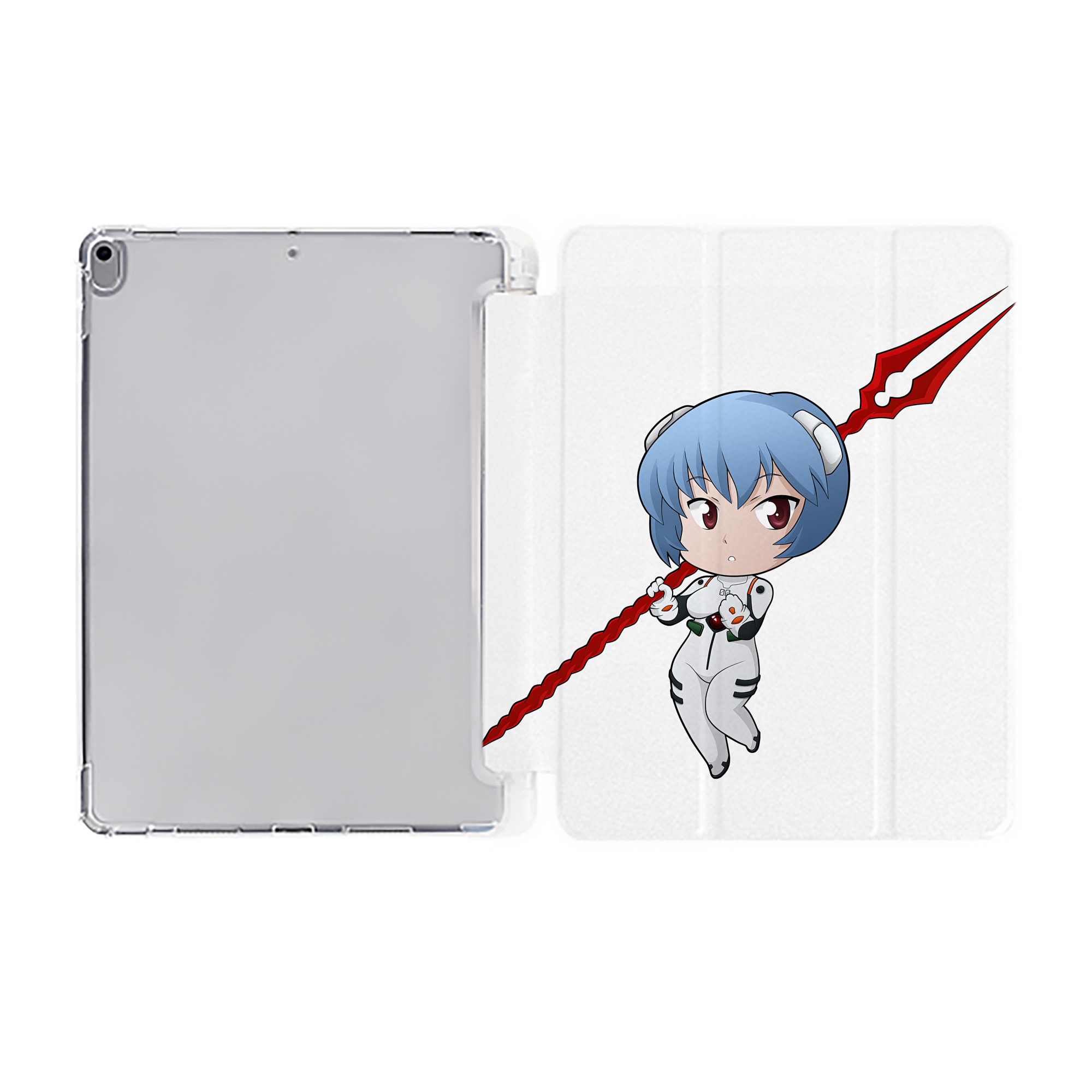 （画像用） EVA 新世紀エヴァンゲリオン IPad ケース ペン収納付き 三つ折りスタンド PUレザー×シリコン 対応機種9.5/10.5/10.9インチ